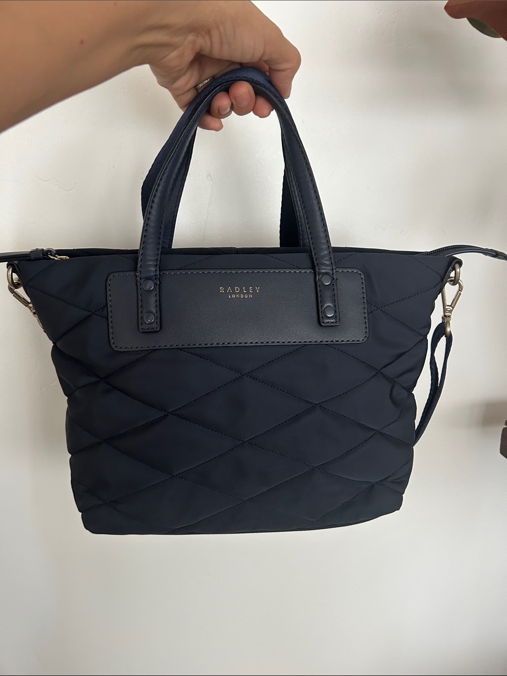 RADLEY LONDON Quilted Navy Top-Handle Tote with Detachable Strap